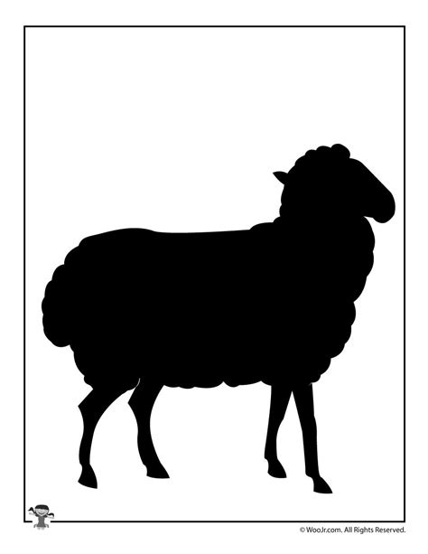 Free printable large sheep silhouette picture. Sheep Template | Woo! Jr. Kids Activities