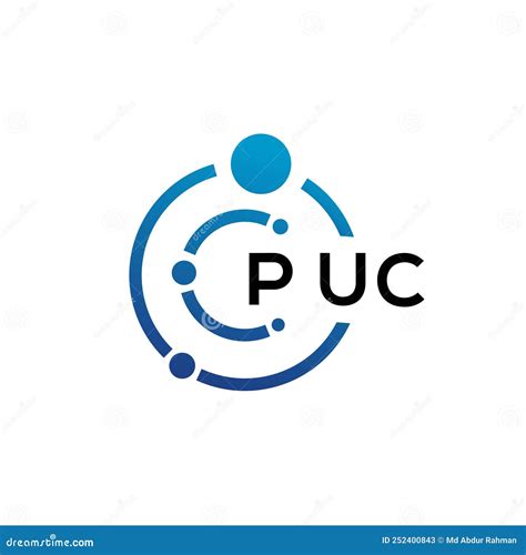 Puc Letter Technology Logo Design On White Background Puc Creative