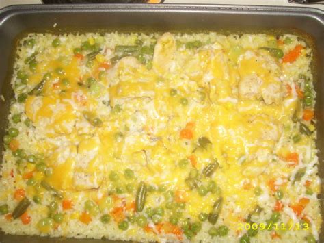 Bake at 375°f for 50 minutes or until the chicken is cooked through and the rice is tender. Campbells Cheesy Chicken And Rice Casserole Recipe - Food.com