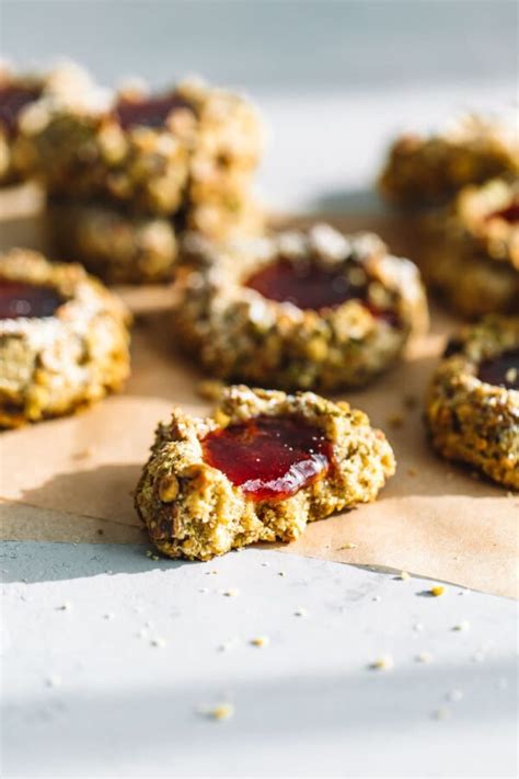 Pistachio Thumbprint Cookies With Jam A Beautiful Plate