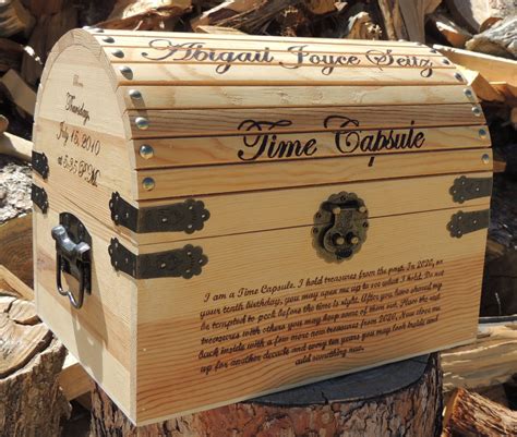 Time Capsule Keepsake Box Wood Burned Custom Pyrography