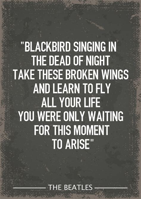 The Beatles Blackbird Lyrics Art Print Etsy