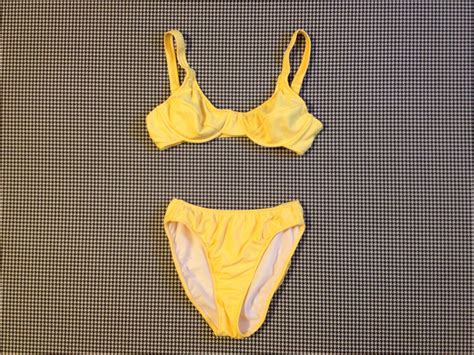1990 s underwire bikini in yellow women s size