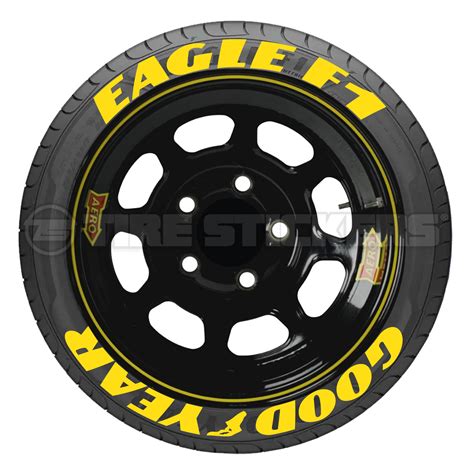 Goodyear Eagle F1 Yellow Tire Stickers Nascar Style Wm Tire