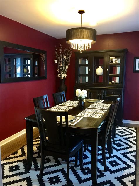 Our dining sets come in every style from rustic to ultra modern. Black & White Dining Room with a pop of color on the walls | Beautiful dining room decor, Dining ...