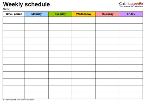 Class Timetable Template Free Templates Printable Download