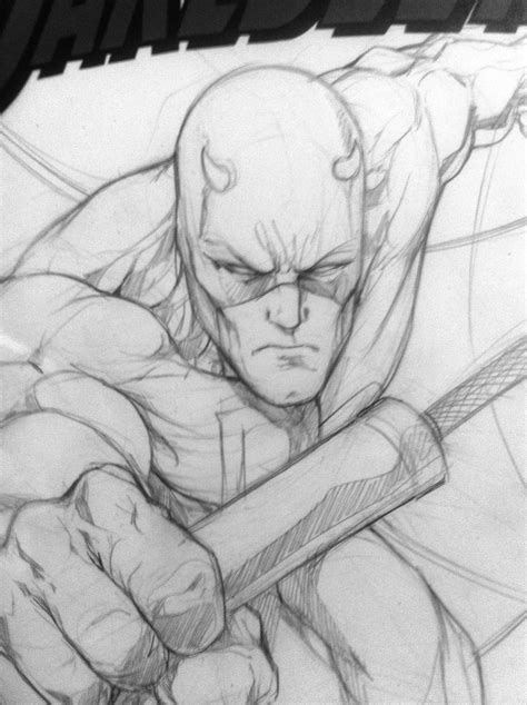 Daredevil Sketch By Vince Sunico Comic Drawing
