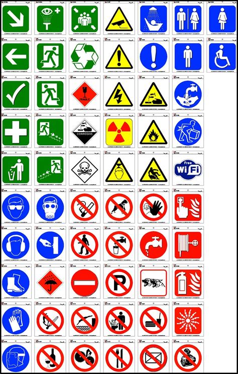 Safety Signs Symbols Printable Templates