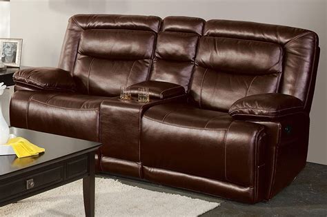 Torino Brown Dual Reclining Loveseat With Console