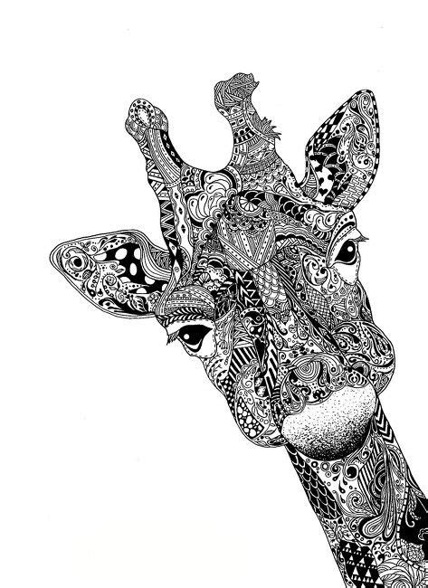 Kostenlose ausmalbilder zum ausdrucken finden sie hier. giraffe | Quadros preto e branco, Arte zentangle, Zentangle