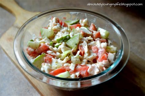 Most crab salads you will find at restaurants are full of filler, calories, imitation crab meat, and excess mayo all for a premium price. Loving Life: Cucumber Crab Salad with Tomato