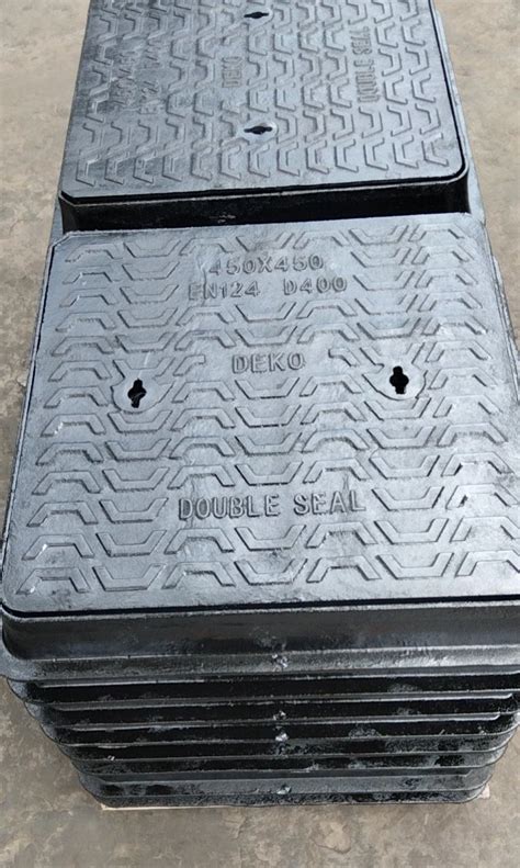 D400 Ductile Iron Cast Iron Square Double Seal Manhole Cover And Frame China Casting Manhole