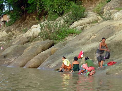Village Ladies Taking Shower In Upper Myanmar This Is In