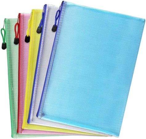 5pcs A4 Plastic Wallets Folder July Miracle Zipper