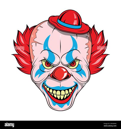 Evil Clown Vector Illustration Of A Scary Clown Halloween Art Print