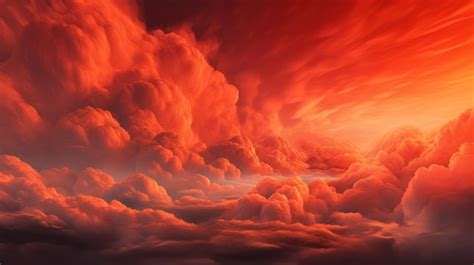 Premium Ai Image A Red Sky With Clouds And A Red Sky With The Words