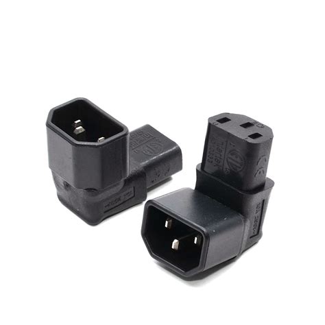 Iec 320 C14 To C13 Right Angle Ac Adapter Iec 3pole Male To Female