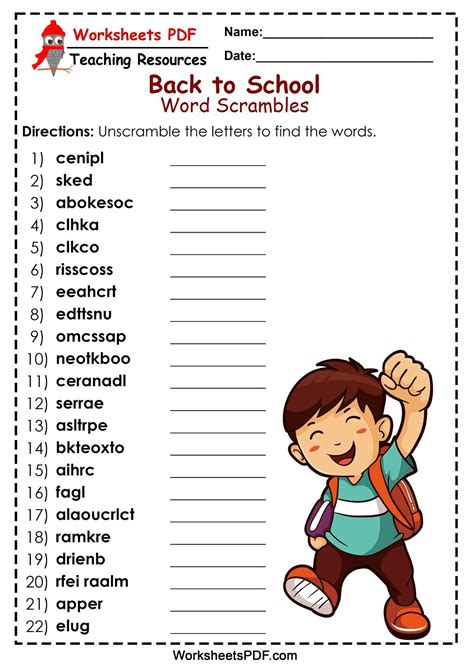 Free Word Unscramble Worksheets For Kindergarten Free New Year Word