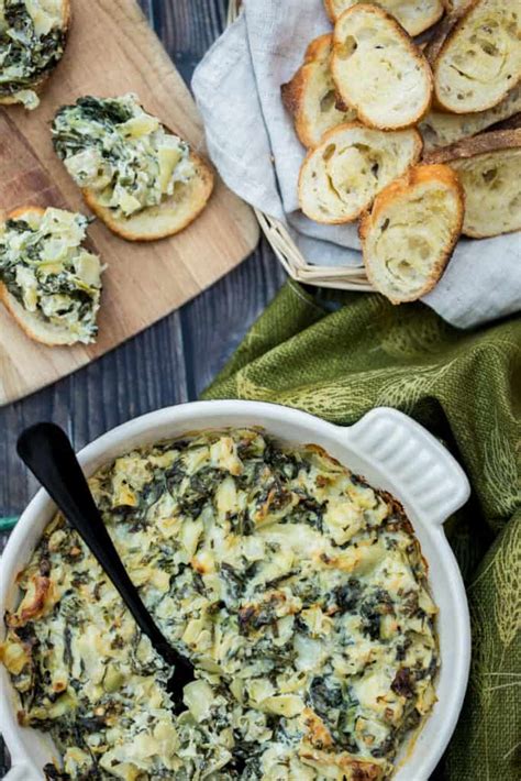 Healthier Baked Spinach Artichoke Dip Vanilla Bean Cuisine