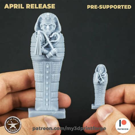 download file egypt pharaoh sarcophagus 32mm and 75mm pre supported 3d printable model ・ cults