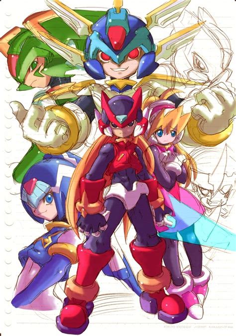 x axl zero mega man art mega man character design ins