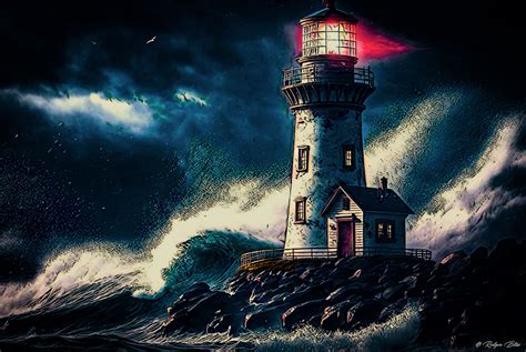 Stormy Lighthouse Rodger Bliss