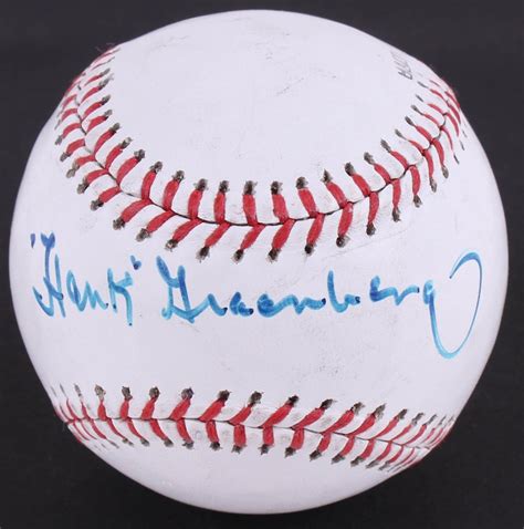 Hank Greenberg Signed Baseball Jsa Loa Pristine Auction