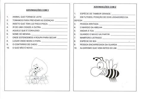 Adivinhações Com V E Com Z · Alfabetização Blog