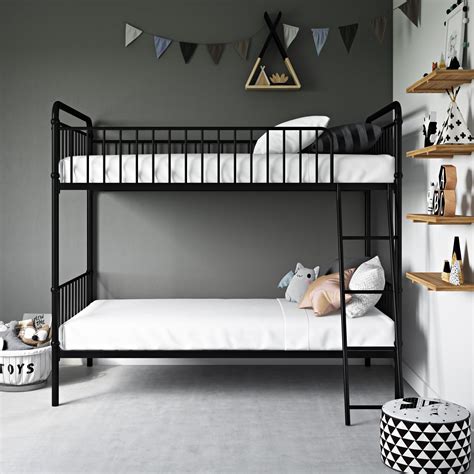 Better Homes And Gardens Kelsey Twin Over Twin Metal Bunk Bed Black