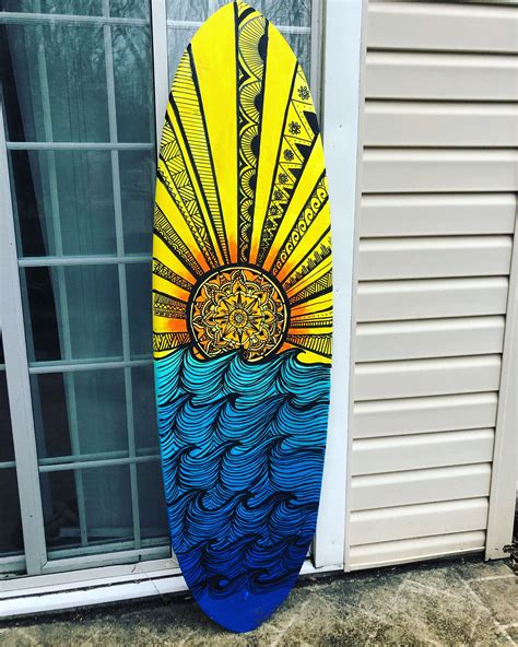 Sunset Mandala Surfboard Art Surfboard Art Surfboard Art Design