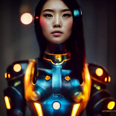 Breathtaking Beautiful Chinese Woman Cyborg Cosplay Midjourney Openart