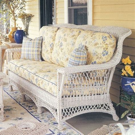Pretty Cottage Porch I Could Sit Here All Day Wicker Sofa White