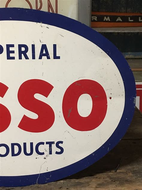 Advertisingvintage Esso Imperial Products Sign Gas Station Original