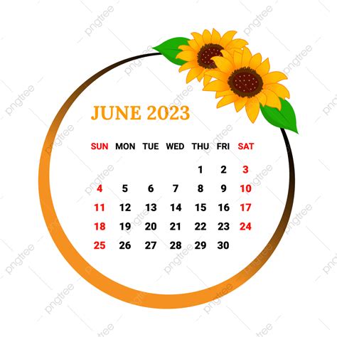 Calendar June 2023 Vector Design Images 2023 June Month Calendar