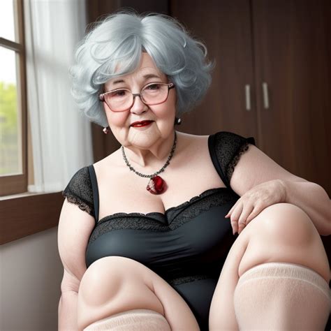 Ai Image Generator Sexy Fat Granny Short Hairstyle Showing Her Hairy
