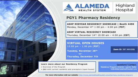 Pgy1 Pharmacy Residency Program Alameda Health System