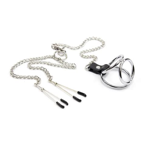 2017 New Arrival Sex Bondage Male Adustable Nipple Clamp With Penis
