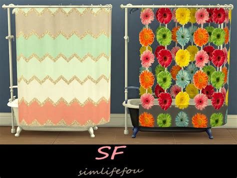 My Sims 4 Blog Shower Curtain Recolors By Mysimlifefou