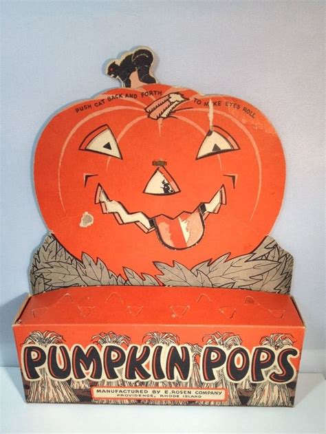 Vintage E Rosen Company Pumpkin Pops Display Halloween Eyes Roll