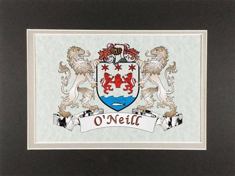 Oneill Irish Coat Of Arms Print Frameable 9 X Etsy