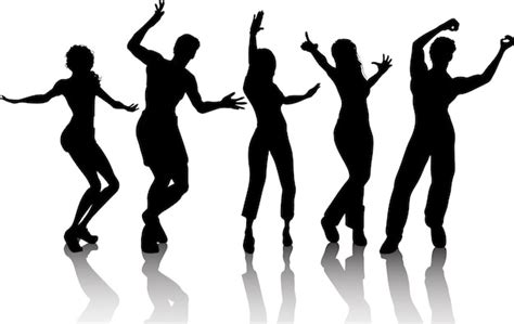 Silhouettes Of People Dancing Free Vector