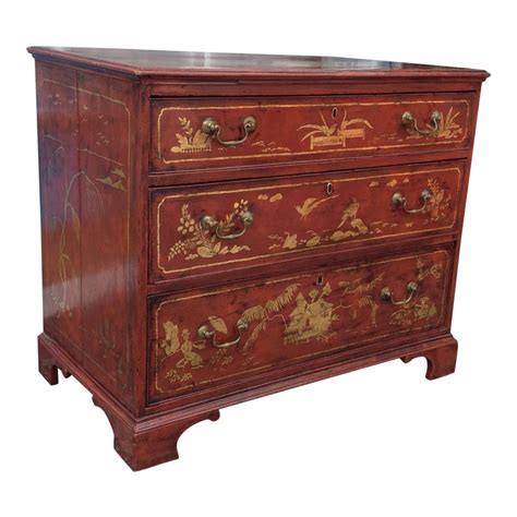Superb Georgian Chinoiserie Chest Distressed Furniture Vintage