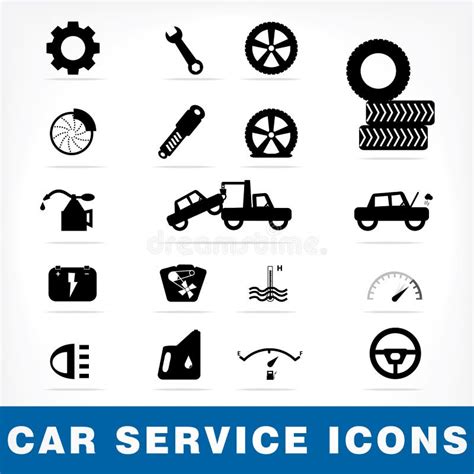 Car Service Icons Set Stock Illustration Illustration Of Pictogram
