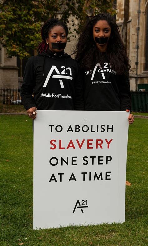 The A Movement Campaign Against Human Trafficking And Slavery Editorial Image Image Of
