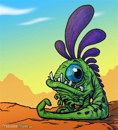 Weird Little Lizard Creature Freelance Fridge Illustration