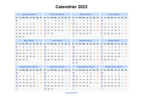 Calendrier 2023 Avec N° De Semaine Get Calendrier 2023 Update