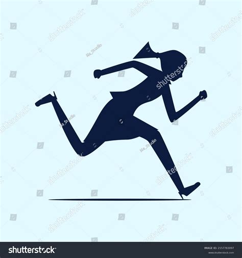 Silhouette Woman Running Stock Vector Royalty Free Shutterstock