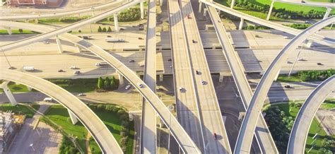 Panorama Vertical Aerial View Massive Highway Intersection Stack