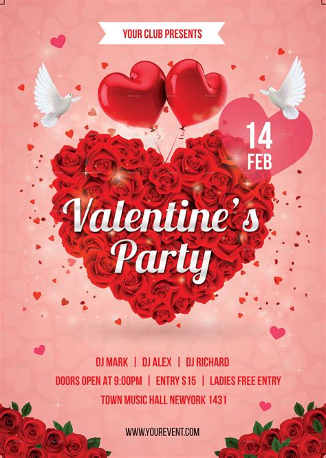 Valentine Day Party Flyer Affiliate Day Sponsored Valentine