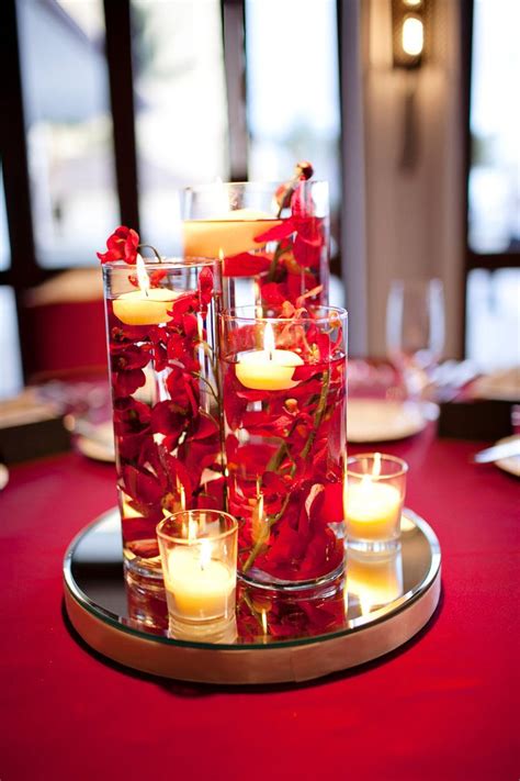 Our Diy Red Wedding Submerged Floral Centerpieces